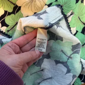 Vintage Juicy Couture Maxi Dress P Petite Y2K Green White Tropical Floral Cotton thumbnail 8