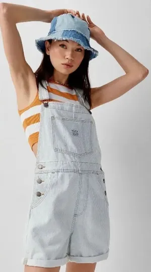 NWT- Levi Denim Short Overhauls - XL thumbnail 1