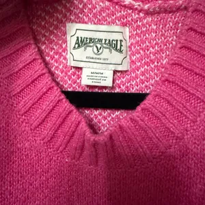 American Eagle pink crewneck oversized sweater paisley western size medium‎ thumbnail 5