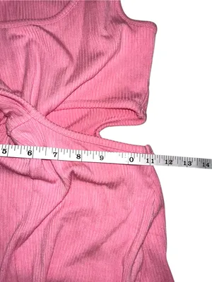 L*space Skyler Dress Ribbed Pink Cutout Side Slit Sleeveless Midi SMALL in Guava thumbnail 8
