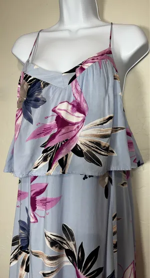 O'Neill Milly Periwinkle Blue Floral Print Maxi Dress Size Small thumbnail 4