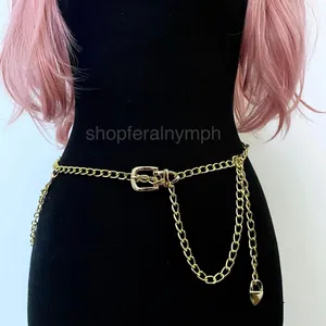 Gold Y2K Mini Buckle Layered Draped Chain Belt, Fits 25-43 Inches, X7GA1368 thumbnail 5