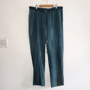 Mono B Pull-on Lightweight Pants Dark Teal Blue Tencel Cropped Size L thumbnail 3