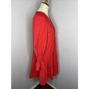 Tuckernuck POMANDER PLACE Red Crepe Kenzo Dress XS thumbnail 5