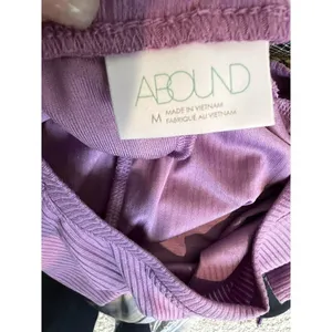 NEW Abound 𝅺RIBBED Cropped boxy tee top Long Sleeve Purple MEDIUM thumbnail 8