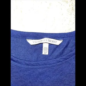 Victoria's Secret Small Blue Short Sleeve‎ Shirt Boxy Cropped thumbnail 2