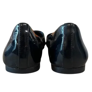 Tory Burch Trudy Patent Leather Ballet Flats Black Bow Logo Size 8.5 thumbnail 4
