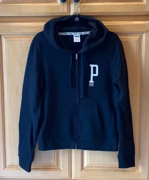 PINK Victoria’s Secret Black Full Zip Sweatshirt thumbnail 1