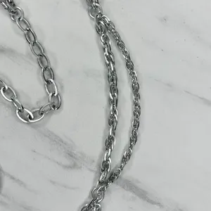 Womens Silver Double Chain Belt Small (S) Medium (M) Draped Y2K Style ✨ thumbnail 4