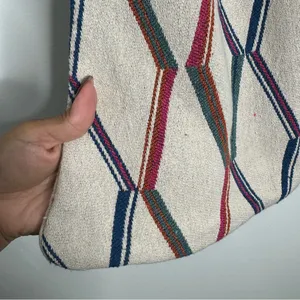 NWT ZARA Geometric Pattern Ecru‎ Large Beach Tote Bag Minimalist Artsy Japandi thumbnail 4