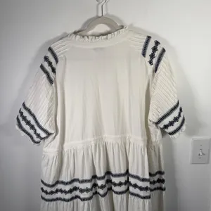 Ivy City Co Santorini White Blue Embroidered Tiered Maxi Dress Boho Womens 2x? thumbnail 10