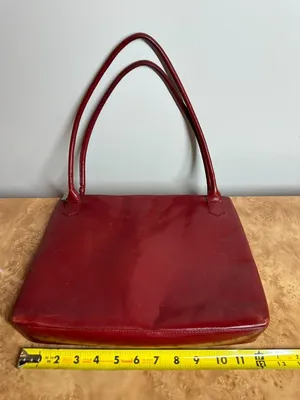 Vintage HOBO International Red Leather Shoulder Bag Tote Purse Minimalist Y2K thumbnail 11