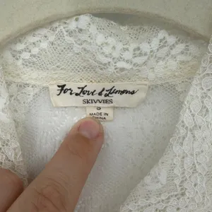 For Love & Lemons White Lace Silk Blend Ruffle Bodysuit Victorian Romantic Sz S thumbnail 7