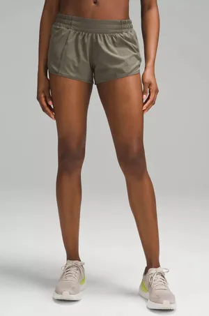 LULULEMON- Hotty Hot High-Rise Lined Short 4” Olive Athletic Gym Running Workout thumbnail 1