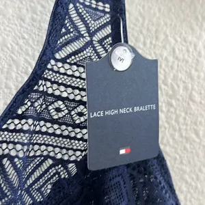 NWT Tommy Hilfiger Lace High Neck Bralette Classic Print Medium thumbnail 4