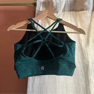Buff Bunny Cheetah Animal Print Sports Bra Green Athletic Workout Top Size S‎ thumbnail 3