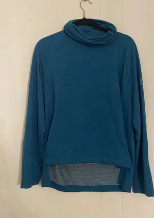 Adidas‎ Long Sleeve Drop Cut Turtleneck with Muff/Kangaroo Pocket Blue XL thumbnail 1
