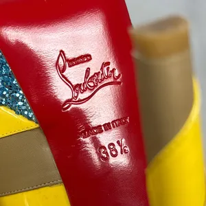 Christian Louboutin Foraine 140 Bow Striped Leather Glitter Platform Pumps Heels thumbnail 13