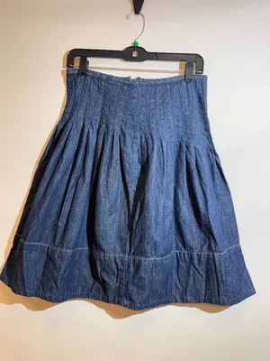 NWT Free People We The Free Peyton Pintuck A-Line Denim Midi Skirt Size 4 thumbnail 2