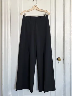 Williams Athletic Club • Toni Golf Pant black wide leg flat front trouser light thumbnail 3