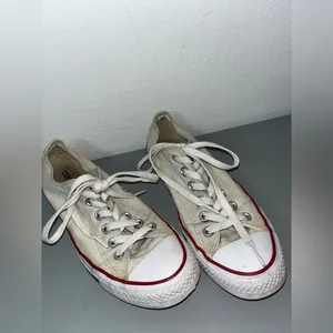Converse All Star White Retro Canvas Chuck Taylor Maroon Low Top Sneakers Sz 9.5 thumbnail 8