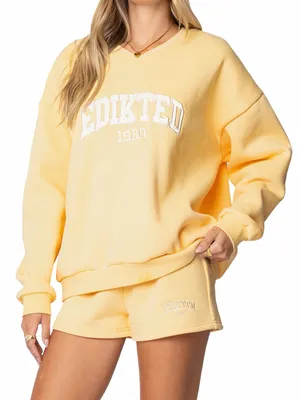 NWT Edikted oversized logo Crewneck sweatshirt size small thumbnail 1
