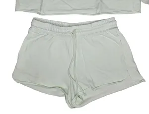 Colsie Women's X-Small Mint Green Cropped Sweatshirt & Shorts Lounge Set pajamas thumbnail 4