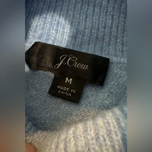 J crew Turtleneck sweater with side slits in Supersoft yarn blue size medium thumbnail 3