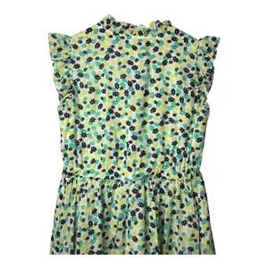 On 34th Floral‎ Flutter Sleeve Dress Womens XS Green White Mini Belted Pockets thumbnail 10