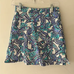 Above Par Blue‎ Multicolor Geometric Paisley Golf Skirt With Built In Shorts thumbnail 1
