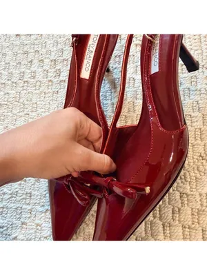 Tony Bianco Quill Slingbacks Kitten Heels in Bordeaux Patent thumbnail 4