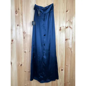 NWT Lulus Memorable Entrance Dark Blue Strapless Satin Maxi Dress Bridesmaid XL thumbnail 5