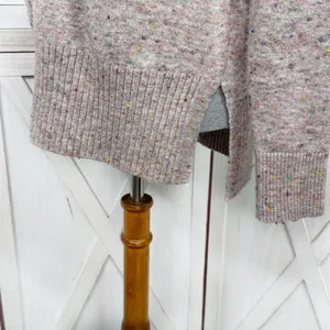 Loft Speckled Mock Neck Space‎ Dyed Tunic Sweater Tan Multi Size Small thumbnail 6
