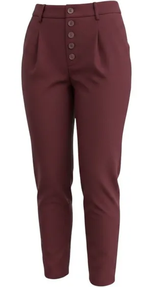 Anthropologie Tapered Trousers Womens 6 Burgundy High Rise Button Fly Pleated thumbnail 1