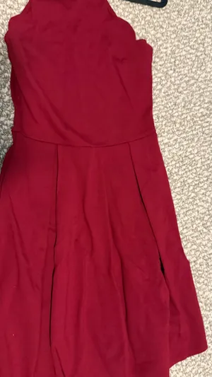 Charlotte Russe XS Fit-and-Flare Dress - Deep Red/Burgundy (small stain shown) thumbnail 5