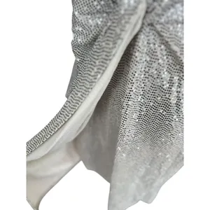 JM Studio John Meyer Silver Sequin Dress 12 Stretch Metallic Fabric Wrap Party‎ thumbnail 6