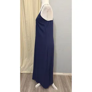 Old Navy Maxi Dress Size S Navy Blue Rayon Cami V-Neck Cross Back Summer Coastal thumbnail 11