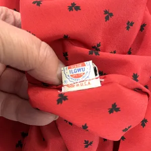 Vintage Adolfo‎ Saks Fifth Avenue Dress Maple Leaf Print Bow Secretary Mod S/M thumbnail 13