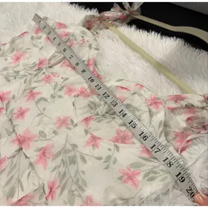 Lulu’s Endlessly Gorgeous Burnout Tie-Strap Midi Dress in White Pink Floral XL thumbnail 4