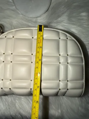ZARA Cream Quilted Crossbody with Gold Studs and Chain thumbnail 11