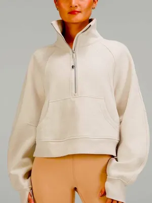 lululemon athletica tan Half-Zip Scuba Pullover Sweatshirt thumbnail 1