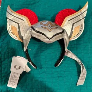 NWT Disney Parks Marvel Mighty Thor Valkyrie Ears Headband Love and Thunder thumbnail 1