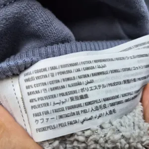 Hollister Sherpa Lined Full Zip Hoodie Slate Blue Boxy Cropped Sweatshirt S Y2K thumbnail 6