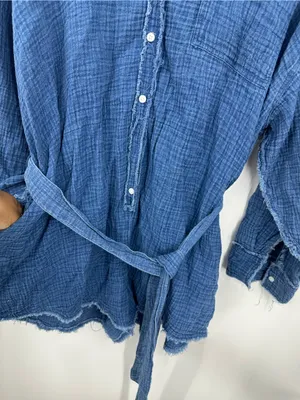 Aerie Blue Gauzy High Waisted Romper Size XL Boho thumbnail 3