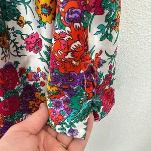 Vibrant Retro Floral Print Mini Slip Dress Chemise Nightie‎ Spaghetti Straps thumbnail 5