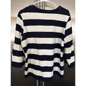 Lauren Ralph Lauren Striped Bell‎ Sleeve Top Nautical Casual XL thumbnail 3