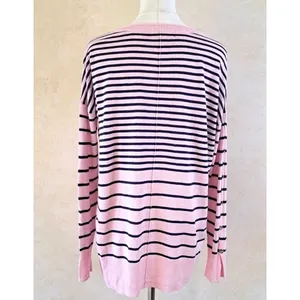Lilly Pulitzer Melenie Cool-Max Sweater L Heathered Pink Tropics Stripe Nautical thumbnail 5