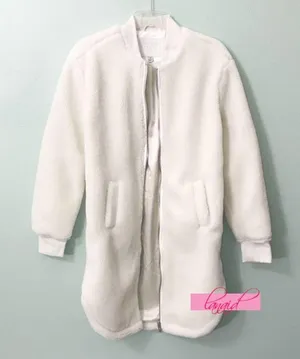 Angel's Advocate Bomber Sherpa Fuzzy Teddy Faux Fur Long Coat Jacket thumbnail 10