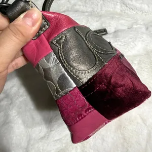 y2k Coach Vintage Pink Patchwork Demi Baguette Shoulder Bag Small Mini Purse thumbnail 4