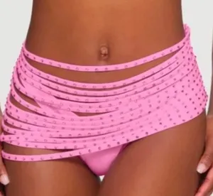 Skims limited edition rhinestone strappy swim skirt thumbnail 1